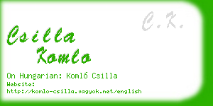 csilla komlo business card