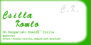 csilla komlo business card